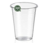 Maxi Products - 200 gobelets en plastique réutilisables - 200 cc - Verres recyclables - Haute résistance - Verres incassables - Célébrations - Gobelets à café - Gobelets rafraîchissants - Incassables