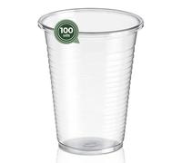Maxi Products - Lot de 100 gobelets en plastique réutilisables - 200 cc - Verres recyclables - Haute résistance - Verres incassables - Célébrations - Gobelets à café - Gobelets rafraîchissants