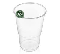 Maxi Products - Lot de 100 gobelets en plastique réutilisables - 330 cc - Verres recyclables - Haute résistance - Verres incassables - Célébrations - Verre à café - Verre à bière - Gobelet rafraîchi