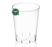 Maxi Products - Lot de 100 verres à cidre en plastique réutilisables - 600 ml - Verres recyclables - Gobelets à cidre - Grand verre pour eau, rafraîchissements, café, cocktails, fêtes et restauration