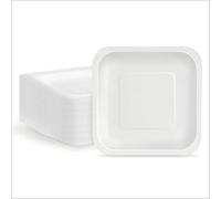 Maxi Products - Lot de 250 assiettes en carton jetables - 23 x 23 cm - Assiettes carrées en carton jetables - Assiettes pour traiteur, événements et célébrations - Apte alimentaire