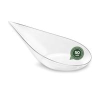 Maxi Products Lot de 50 cuillères de restauration en plastique recyclable spécial restauration, événements, tapas, dégustation, nourriture, restauration, larmes transparentes