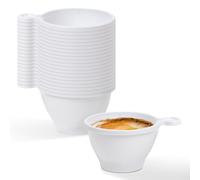 Maxi Products Lot de 50 tasses à café réutilisables blanches - 170 ml - Gobelets jetables - Parfait pour la restauration, les bureaux et les événements - Idéal pour l'hôtellerie - Extra résistant