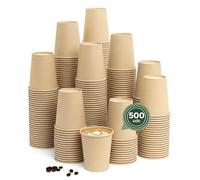 Maxi Products Lot de 500 gobelets à café jetables en papier Kraft pour boissons chaudes et froides 250 ml