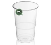Maxi Products - Lot de 500 gobelets en plastique réutilisables - 300 cc - Verres recyclables - Haute résistance - Verres incassables - Célébrations - Verre à café - Verre à bière - Gobelet rafraîchi