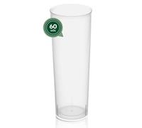 Maxi Products Lot de 60 gobelets réutilisables en plastique transparent 300 cc recyclables pour fêtes, événements et célébrations