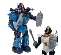 Maxi Robot jouet marche 35 cm avec lumières sons lance missiles fonctionnant épée bouclier rotatif 360° robot intelligent interactif qui s'allume et tire les missiles, couleurs assorties aléatoires