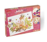 MAPED Creativ - Aqua'Art Animaux de la forêt - Activité Aquarelle pour Enfants - Coloriage aux Crayons Aquarellables + Pinceau - 5 Affiches Effets Métallisés à Colorier et Personnaliser - Dès 7 Ans