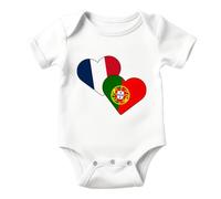 MAXI SHIRT Body Bébé personnalisé, Drapeau Pays Cœur, Fier de ses origines, idée cadeau naissance (Blanc, 6/12 mois)