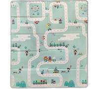 Maxi tapis d'éveil réversible - TINEO - 150 x 180 cm - Facade animaux / Circuit de voitures