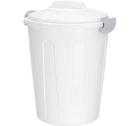 Maxi-tonneau universel avec couvercle 40 l - blanc - plastique multi-usages Poubelle Tonneau d'eau de pluie Seau à déchets