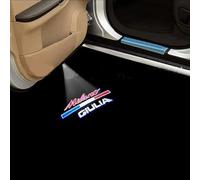 MAXIAOMA 2 Pièces Éclairages de Bienvenue pour Porte de Voiture pour Alfa Romeo Giulia 2015-2024, Lampe de Projection Personnalisée Accessoires de Décoration de Voiture