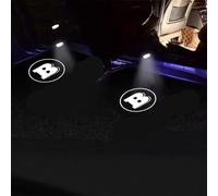 MAXIAOMA 2 Pièces Éclairages de Bienvenue pour Porte de Voiture pour Brabus 2020 2021 2022 2023 2024 2025, Lampe de Projection Personnalisée Accessoires de Décoration de Voiture,A