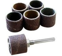 Maxicraft - 6 tambours abrasifs haute qualité Ø 15 mm + support G