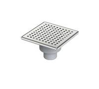 MAXIFLOW LEGAL Siphon de douche carré avec cadre en plastique chromé et sortie verticale 50 mm