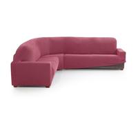 MAXIFUNDAS FUNDAS DE SOFA & CHAISE LONGUE. Housse de canapé d'angle Relive Couleur Fuchsia Clair. Housse de Protection Super élastique pour canapé d'angle.