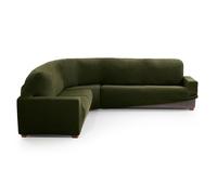 MAXIFUNDAS FUNDAS DE SOFA & CHAISE LONGUE. Housse de canapé d'angle Relive Couleur Gazon. Housse de Protection Super élastique pour canapé d'angle, Vert Herbe