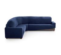 MAXIFUNDAS FUNDAS DE SOFA & CHAISE LONGUE. Housse de canapé d'angle Relive Couleur Marine. Housse de Protection Super élastique pour canapé d'angle.