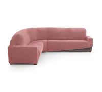 MAXIFUNDAS FUNDAS DE SOFA & CHAISE LONGUE. Housse de canapé d'angle Relive Couleur Rose Pastel Housse de Protection Super élastique pour canapé d'angle.