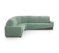 MAXIFUNDAS FUNDAS DE SOFA & CHAISE LONGUE. Housse de canapé d'angle Relive Couleur Turquoise. Housse de Protection Super élastique pour canapé d'angle.