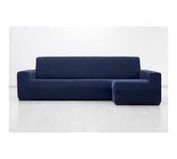 MAXIFUNDAS FUNDAS DE SOFA & CHAISE LONGUE. Housse de canapé d'angle Super élastique avec accoudoir Droit Long (regardant de Face), Bleu Marine
