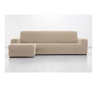 MAXIFUNDAS FUNDAS DE SOFA & CHAISE LONGUE. Housse de canapé d'angle Super élastique avec accoudoir Gauche Court (regardant de Face), Beige, Super élastique pour canapé d'angle
