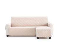 MAXIFUNDAS Housse de canapé d'angle rembourrée Bras Droit 240 cm - Housse de canapé Extra Souple Beige - Housse de canapé avec Sangles arrière - Housse de Chaise Longue Protector canapé modèle Maui