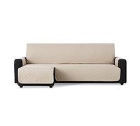 MAXIFUNDAS | Housse de canapé d'angle rembourrée bras gauche 280 cm - Housse de canapé extra souple Beige - Housse de canapé avec rubans arrières - Housse de chaise longue Protector canapé modèle MAUI
