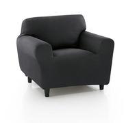 MAXIFUNDAS Housse de canapé élastique 1 place - Housse de canapé antidérapante Gris - Housse de canapé tissu jacquard extra doux - Housse de canapé modèle Strada avec 2 mousses Fixation à votre canapé