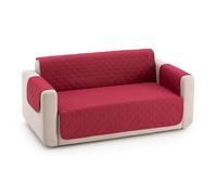MAXIFUNDAS - Housse de canapé rembourrée réversible 2 Places - Housse de canapé Extra Douce Rouge/Beige - Housse de Protection de canapé avec Bandes élastiques de Maintien - Housse de canapé modèle