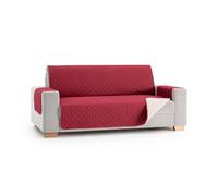 MAXIFUNDAS - Housse de canapé rembourrée réversible 2 Places - Housse de canapé Extra Douce Rouge/Beige - Housse de Protection de canapé avec Bandes élastiques de Maintien - Housse de canapé modèle