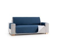 MAXIFUNDAS Housse de canapé rembourrée réversible 2 Places - Housse de canapé Extra Douce Bleu/Gris Clair - Housse de Protection de canapé avec Bandes élastiques de Maintien - Housse de canapé modèle