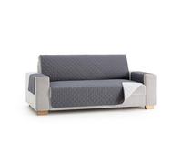 MAXIFUNDAS Housse de canapé rembourrée réversible 3 Places - Housse de canapé Extra Douce Gris/Gris Clair - Housse de Protection de canapé avec Bandes élastiques de Maintien - Housse de canapé modèle