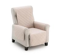 MAXIFUNDAS Housse de Fauteuil Rembourré Réversible 1 Place/Relax- Housse de Fauteuil Extra Doux Beige/Marron - Housse de Protection Fauteuil avec Bandes élastiques de maintien - Couvre Fauteuil Modèle