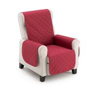 MAXIFUNDAS Housse de Fauteuil Rembourré Réversible 1 Place/Relax - Housse de Fauteuil Extra Doux Rouge/Beige - Housse de Protection Fauteuil avec Bandes élastiques de maintien - Couvre Fauteuil Modèle