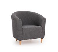 MAXIFUNDAS Housse Multiélastique Fauteuil Belfast Couleur Anthracite - Housse 1 Place Fauteuil Type Cabriolet - Housse Fauteuil Extensible avec 3 éponges pour Un Ajustement Plus précis - Housse pour