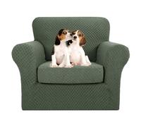 MAXIJIN 2 pièces Nouvelle Housse de Chaise Jacquard avec Bras Housse de Chaise Extensible antidérapante pour Chiens de Salon Housse de canapé élastique Protecteur de canapé (1 Place, Vert armée)