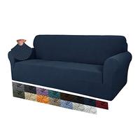 MAXIJIN Creative Jacquard Housse de canapé Extra Large pour 3 ou 4 Places, Super Extensible et antidérapante pour Chiens et Animaux domestiques (4 Places, Bleu Marine)