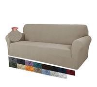 MAXIJIN Creative Jacquard Housse de canapé Extra Large pour 3 ou 4 Places, Super Extensible et antidérapante pour Chiens et Animaux domestiques (4 Places, Kaki)