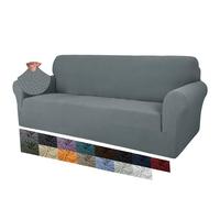 MAXIJIN Creative Jacquard Housse de canapé Extra Large pour 3 ou 4 Places, Super Extensible et antidérapante pour Chiens et Animaux domestiques (4 Places, Gris Clair)