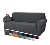 MAXIJIN Creative Jacquard Housse de canapé Extra Large pour 3 ou 4 Places, Super Extensible et antidérapante pour Chiens et Animaux domestiques (4 Places, Gris Foncé)