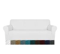 MAXIJIN Housse de canapé en Velours épais 3 Places Housse de canapé Super Extensible pour Chiens Cat Pet Friendly 1-Piece Elastic Furniture Protector (3 Place, Blanc)