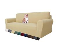 MAXIJIN Housse de canapé Extensible pour canapé 3 Places, 1 pièce Housses de canapé universelles Salon Jacquard Meubles Protecteur Chiens Pet Friendly Fitted Couch Housse (3 Places, Beige)