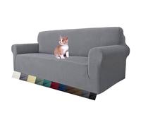 MAXIJIN Housse de canapé Extensible pour canapé 3 Places, 1 pièce Housses de canapé universelles Salon Jacquard Meubles Protecteur Chiens Pet Friendly Fitted Couch Housse (3 Places, Gris Clair)