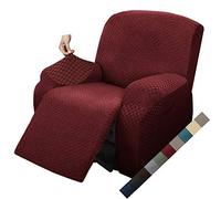 MAXIJIN Housse de canapé inclinable 1 Place, Protection de canapé Extensible, Housses, Housse de Fauteuil (Vin Rouge)