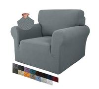 MAXIJIN Housse de Chaise Creative Jacquard pour Salon, Housses de Fauteuil antidérapantes Super Extensibles avec accoudoirs, Housse de canapé 1 pièce pour Chiens (1 Place, Gris Clair)