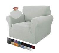 MAXIJIN Housse de Chaise Creative Jacquard pour Salon, Housses de Fauteuil antidérapantes Super Extensibles avec accoudoirs, Housse de canapé 1 pièce pour Chiens (1 Place, Ivoire)