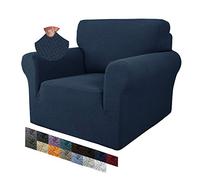 MAXIJIN Housse de Chaise Creative Jacquard pour Salon, Housses de Fauteuil antidérapantes Super Extensibles avec accoudoirs, Housse de canapé 1 pièce pour Chiens (1 Place, Bleu Marine)