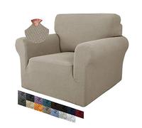 MAXIJIN Housse de Chaise Creative Jacquard pour Salon, Housses de Fauteuil antidérapantes Super Extensibles avec accoudoirs, Housse de canapé 1 pièce pour Chiens (1 Place, Kaki)