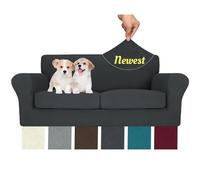 MAXIJIN Lot de 3 housses de canapé pour canapé à 2 coussins, housses de causeuse extensibles pour canapés avec 2 grands coussins, housses épaisses de meubles pour chiens et animaux de compagnie (180,3